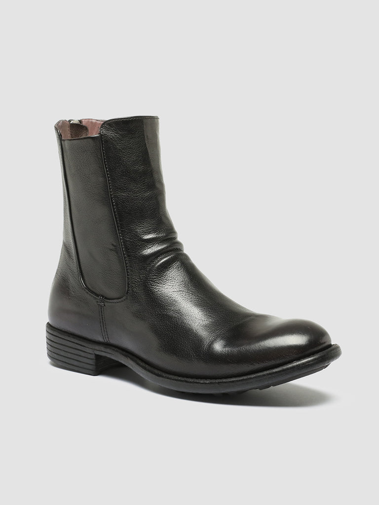 CALIXTE 049 - Black Leather Zip Boots women Officine Creative - 3