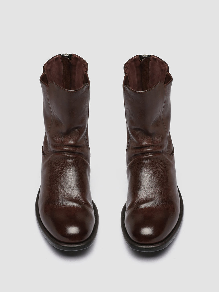 CALIXTE 049 - Brown Leather Zip Boots women Officine Creative - 2