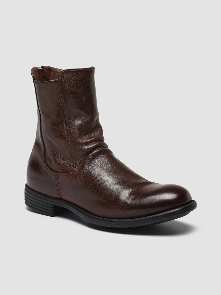 CALIXTE 049 - Brown Leather Zip Boots women Officine Creative - 3