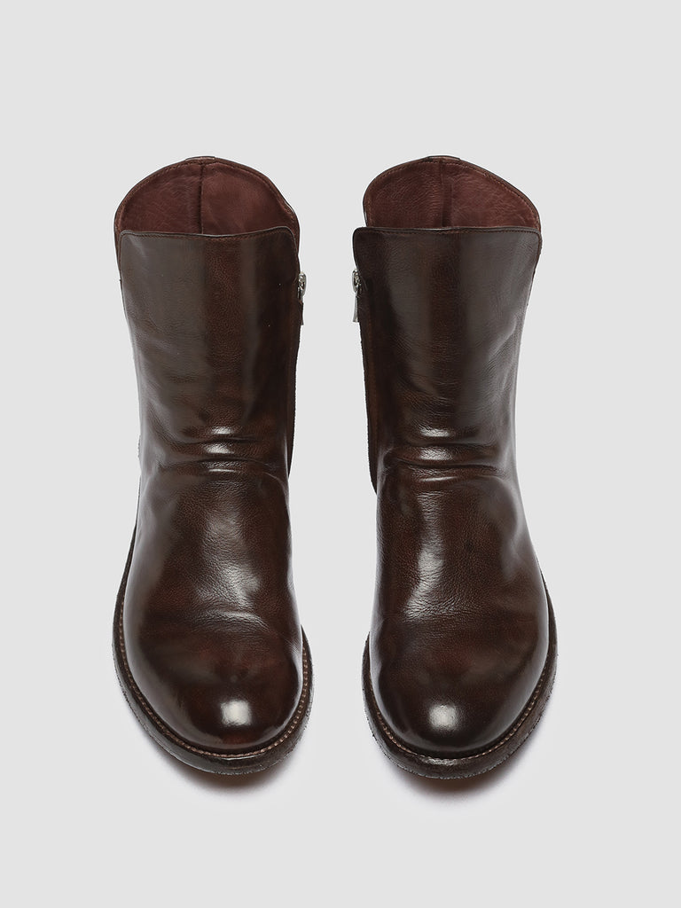 LISON 056 - Brown Leather Zip Boots