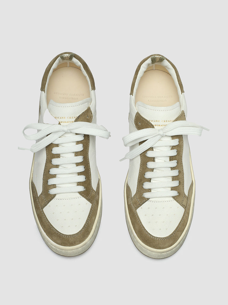 MAGIC 101 - White Leather and Suede Low Top Sneakers