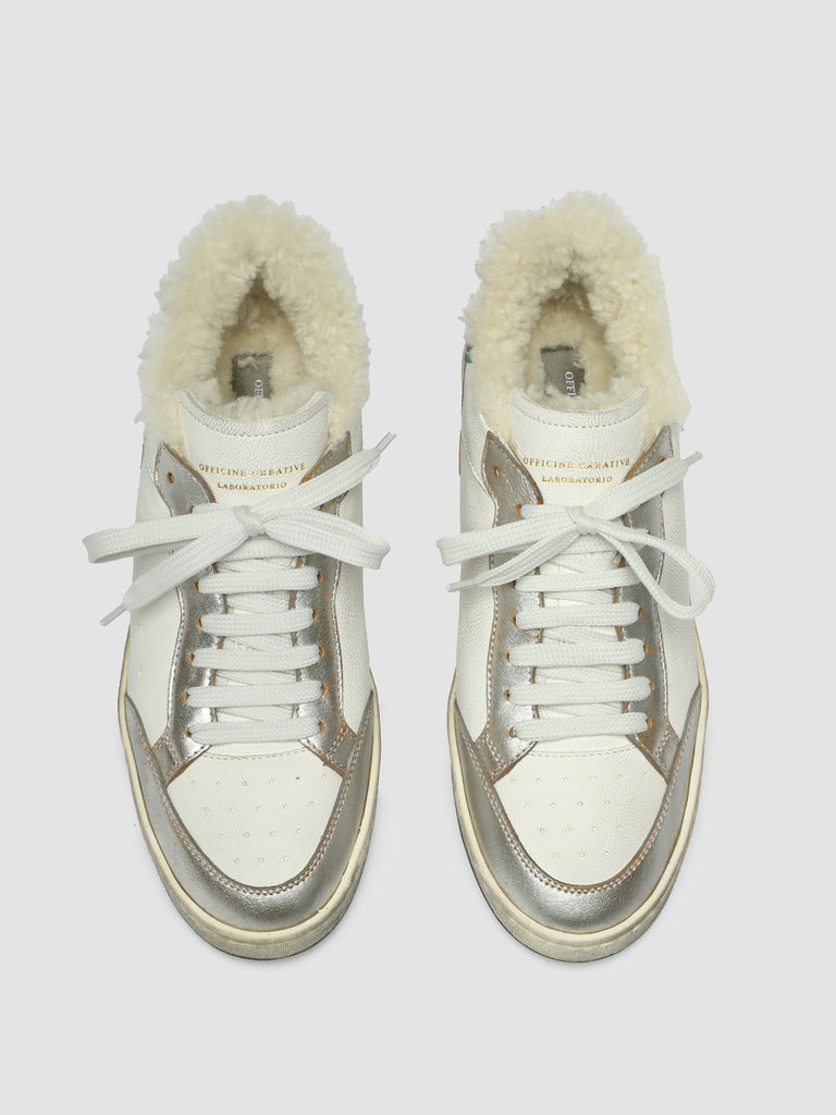 MAGIC 103 - White Suede and Leather Low Top Sneakers