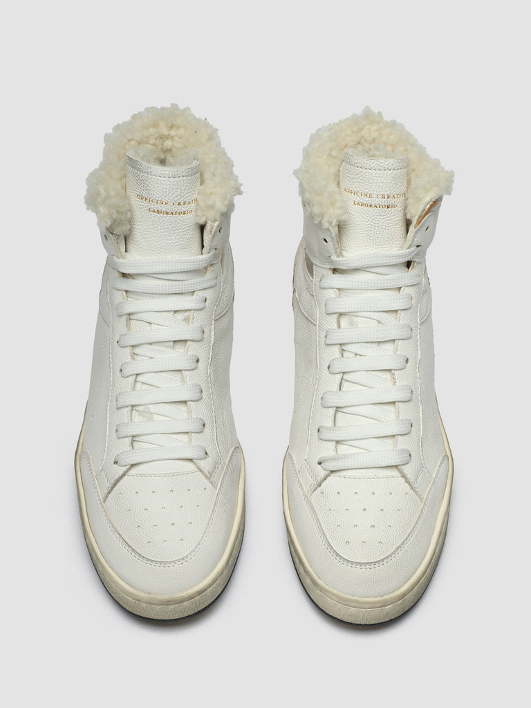 MAGIC 107 - White Leather High Top Sneakers
