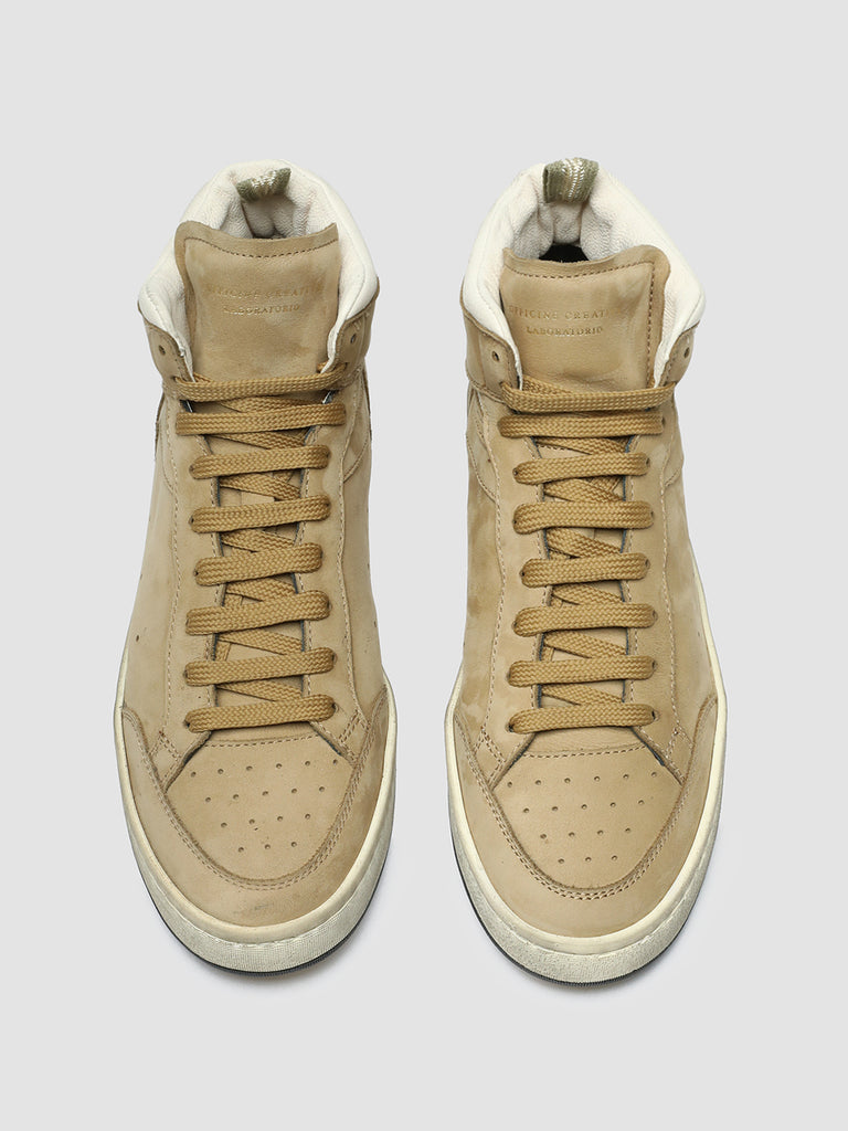 MAGIC 108 - Beige Suede and Leather High Top Sneakers