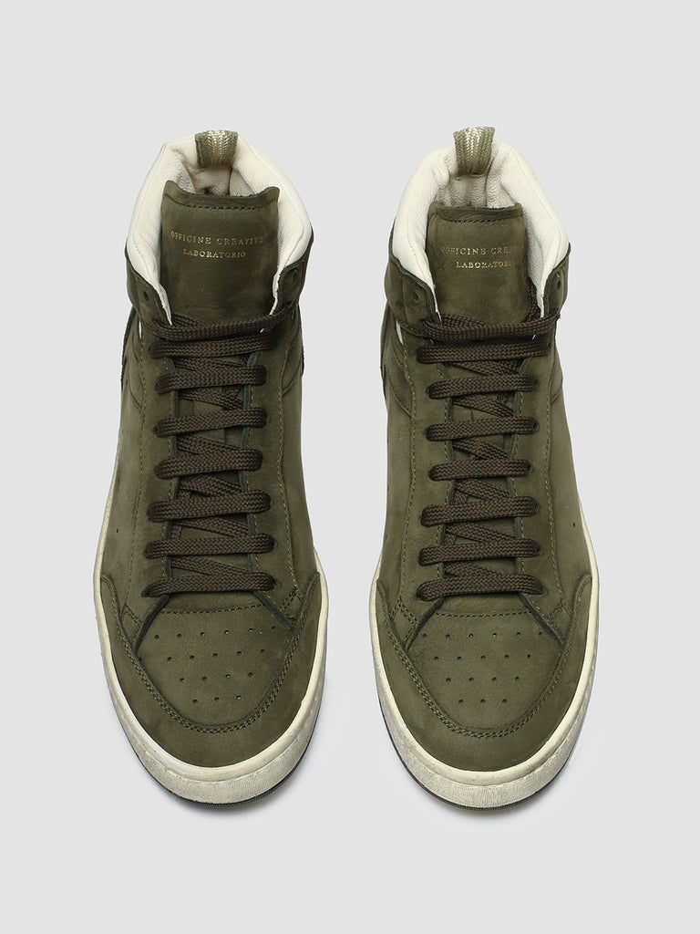 MAGIC 108 - Green Suede and Leather High Top Sneakers