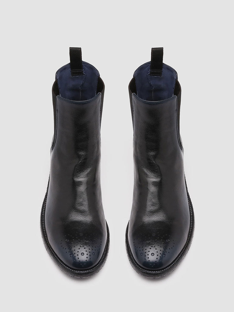 SELINE 002 - Blue Leather Chelsea Boots