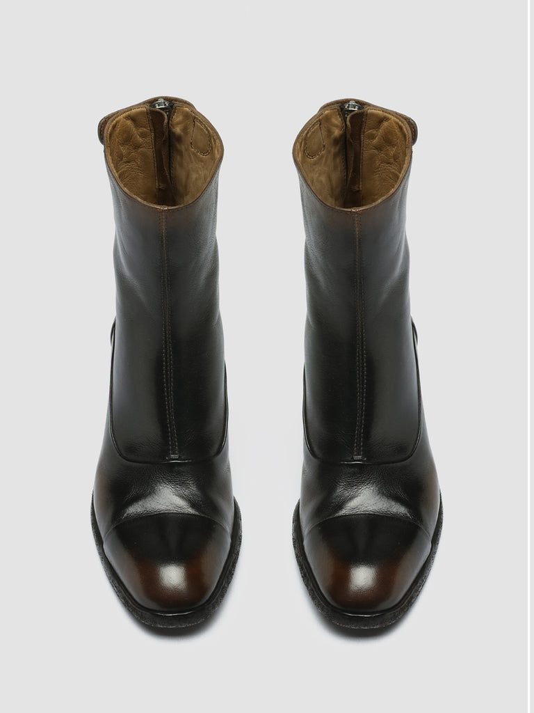 SYDNE 004 - Brown Leather Zip Boots