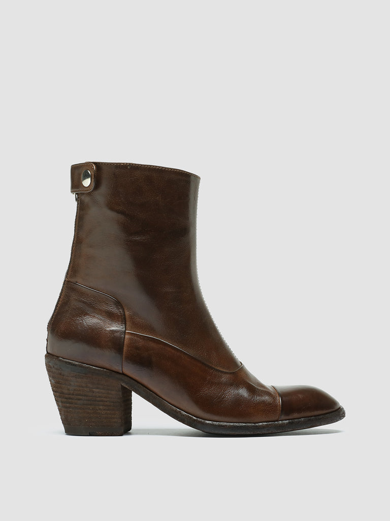 SYDNE 004 - Brown Leather Zip Boots