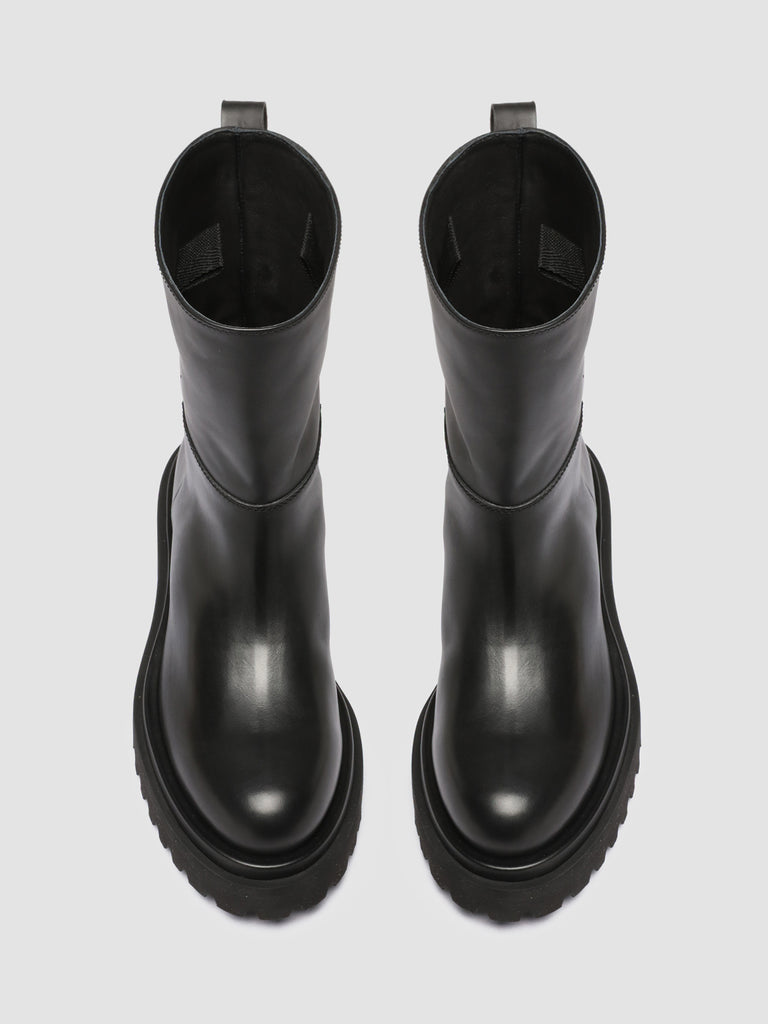 WISAL 034 - Black Leather Pull On Boots
