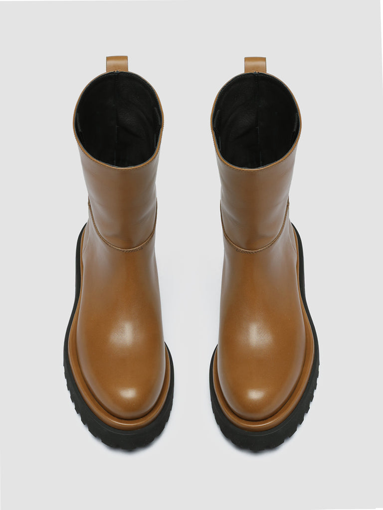 WISAL 034 - Brown Leather Pull On Boots
