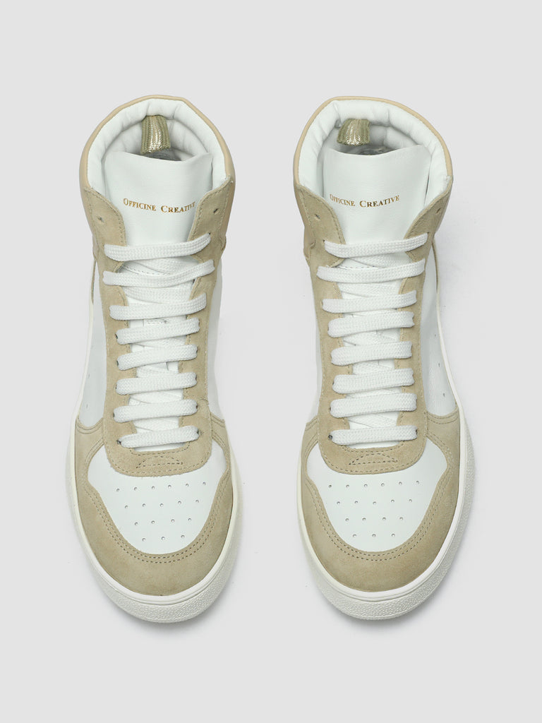 MOWER 117 - White Leather and Suede High Top Sneakers