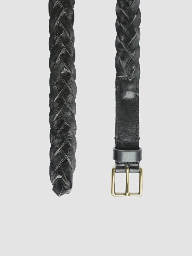 OC STRIP 20 - Black Woven Leather Belt