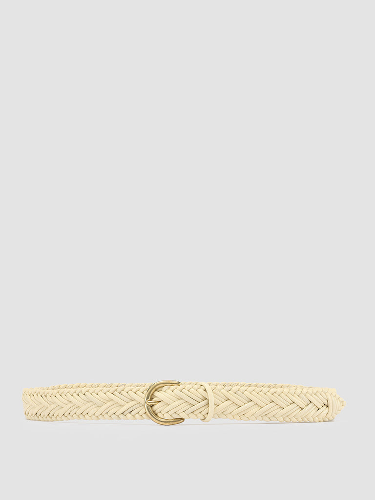 OC STRIP 36 - Ivory Woven Leather Belt