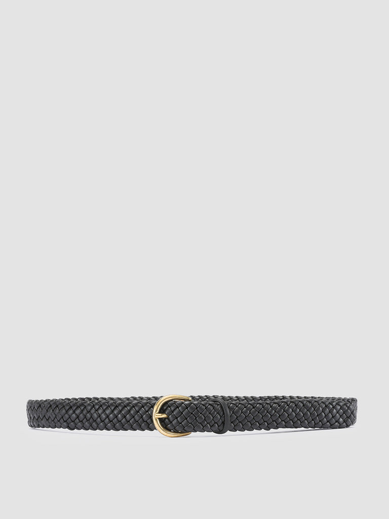 OC STRIP 38 - Black Woven Leather Belt