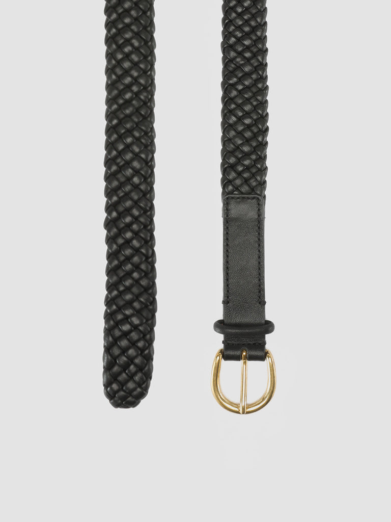 OC STRIP 38 - Black Woven Leather Belt