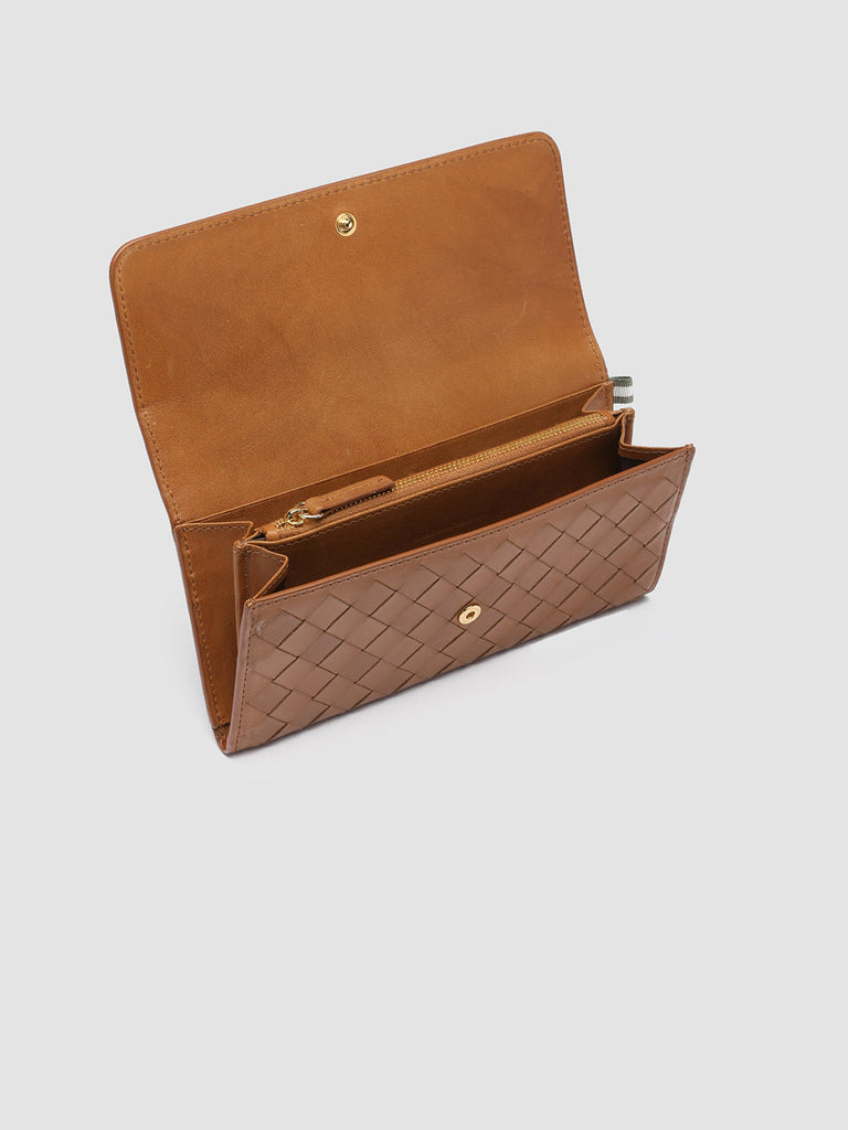 POCHE 109 - Brown Woven Leather wallet
