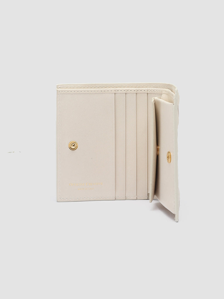POCHE 111 - White Woven Leather bifold wallet