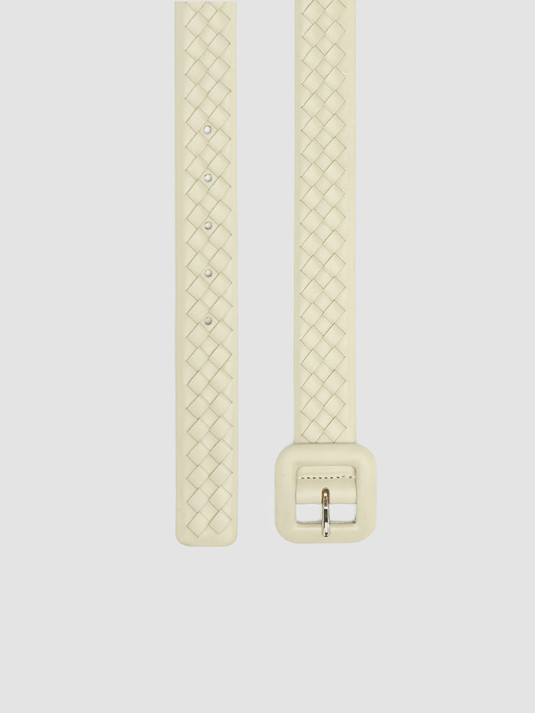 OC STRIP 060 - White Woven Leather Belt