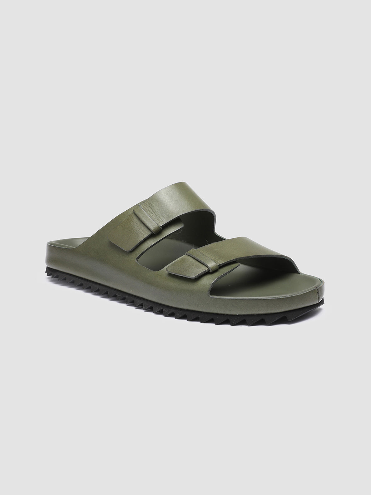 Men's Green Leather sandals: AGORÀ 002