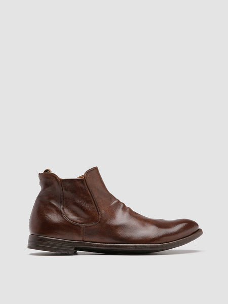 Mens Dark Brown Leather Hiking Ankle Boots: ARC 514 Cigar