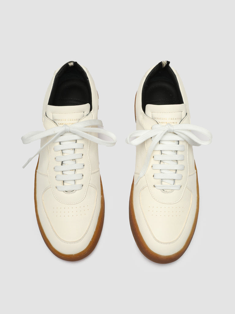 ASSET 001 - White Leather Low Top Sneakers