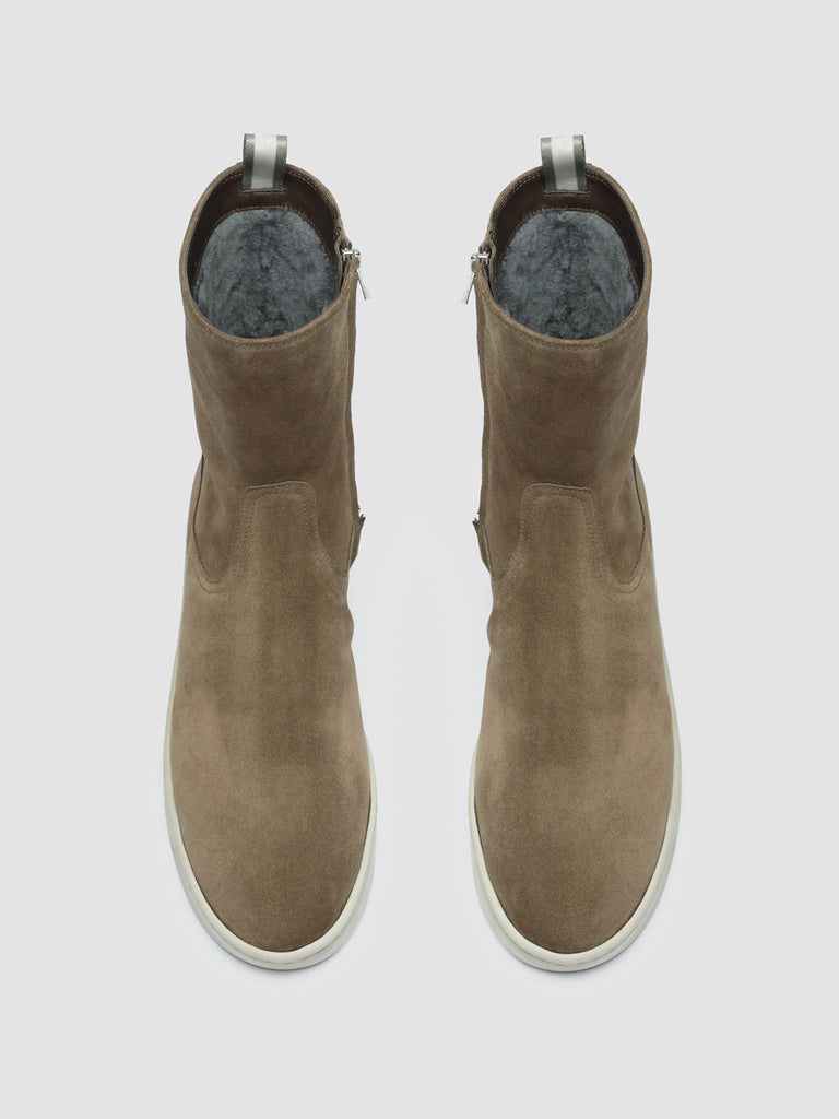 BUG 014 - Taupe Suede Zip Boot Sneakers