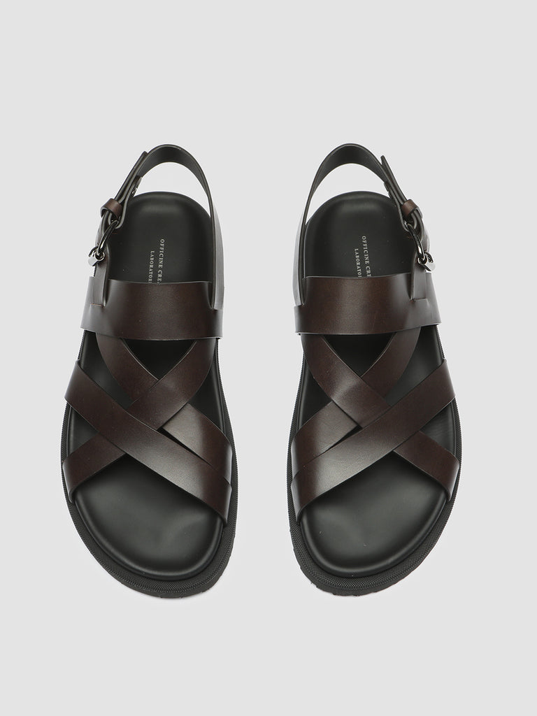 CHARRAT 002 - Dark Brown Leather Sandals  Men Officine Creative - 2