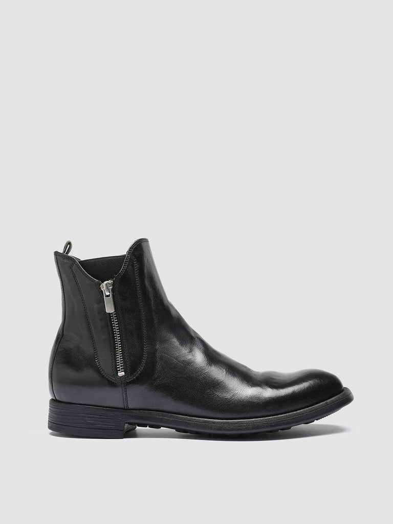 CHRONICLE 044 - Black Leather Ankle Boots Men Officine Creative - 1