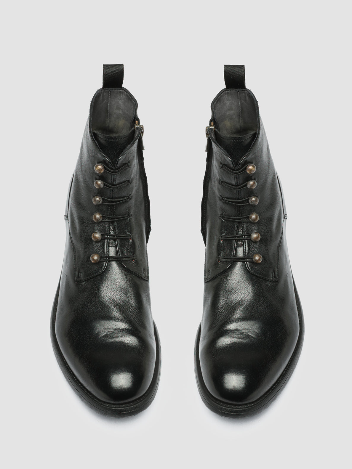 Men's Black Leather Zip Boots HIVE 051 – Officine Creative