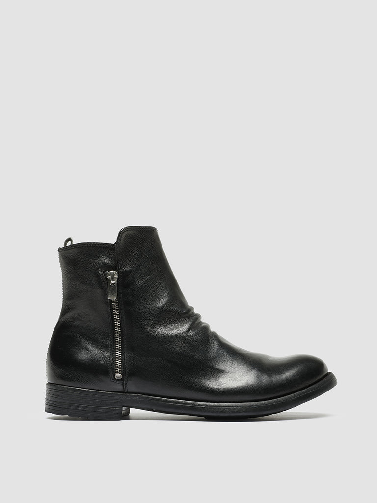 HIVE 054 - Black Leather Zip Boots