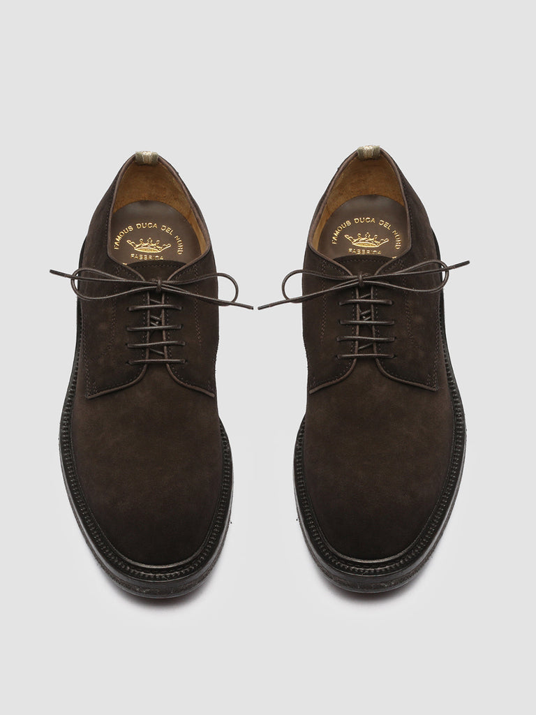 HOPKINS CREPE 110 - Brown Suede Derby Shoes