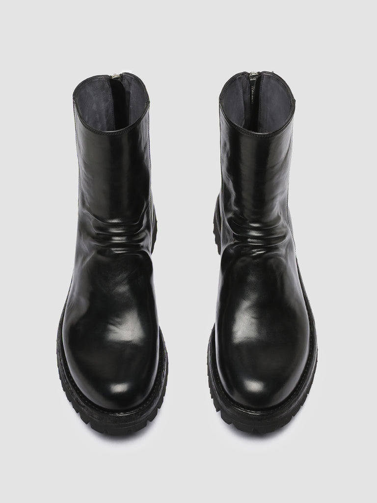 IKONIC 006 Black Leather Zip Boots men Officine Creative - 2