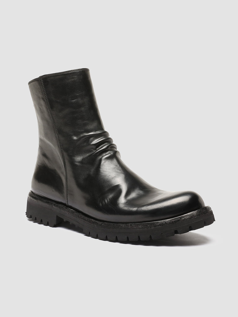 IKONIC 006 Black Leather Zip Boots men Officine Creative - 3
