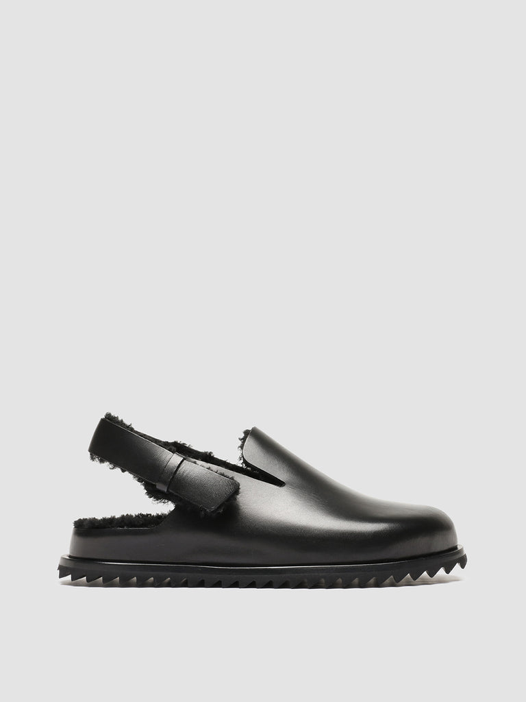 INTROSPECTUS 004 - Black Leather Back Strap Sandals