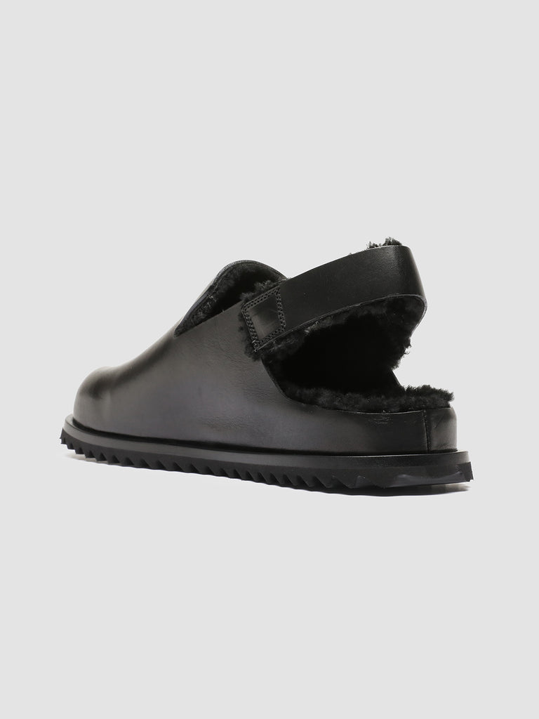 INTROSPECTUS 004 - Black Leather Back Strap Sandals men Officine Creative - 4