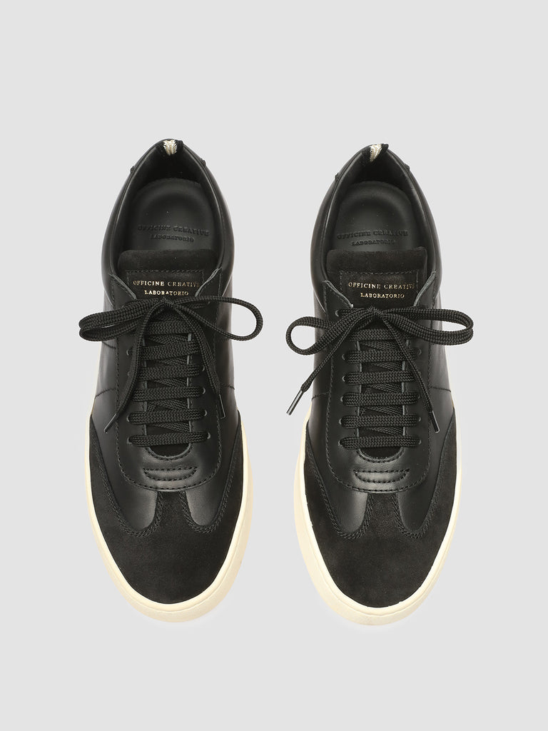 KOMBI 001 - Black Leather and Suede Low Top Sneakers