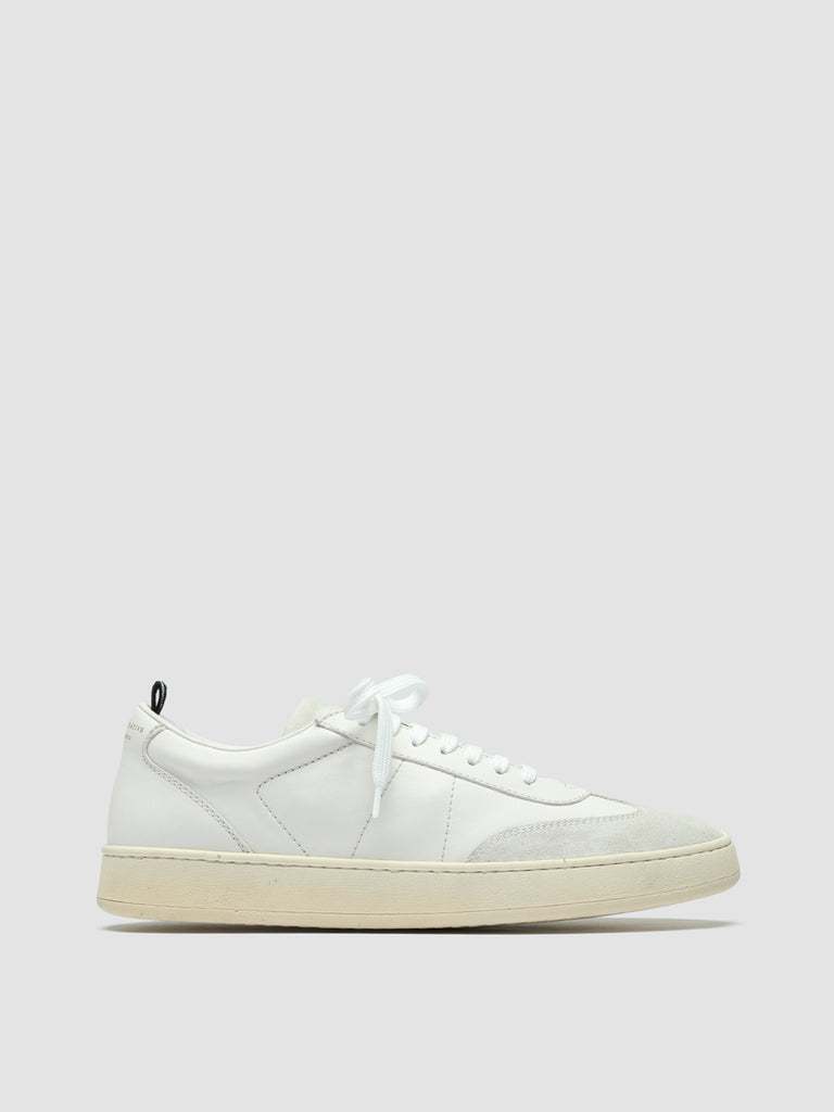 KOMBI 001 - White Leather and Suede Low Top Sneakers