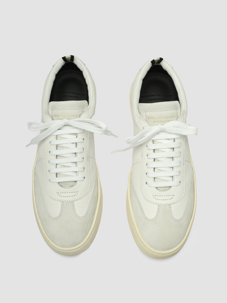 KOMBI 001 - White Leather and Suede Low Top Sneakers