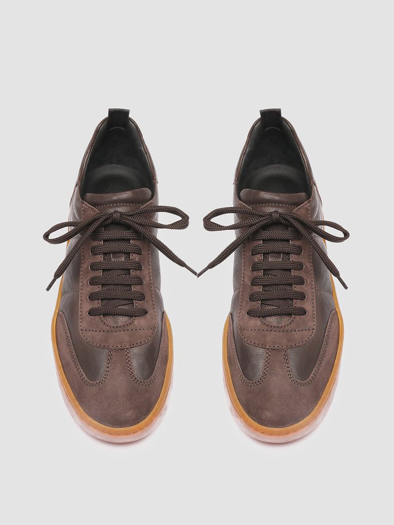 KOMBINED 001 - Brown Leather Sneakers Latex Sole Men Officine Creative - 2