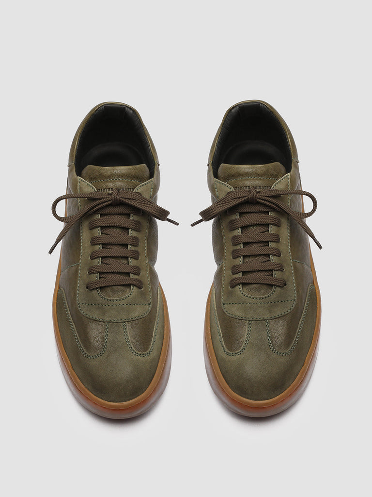 KOMBINED 001 - Green Leather Sneakers Latex Sole Men Officine Creative - 2