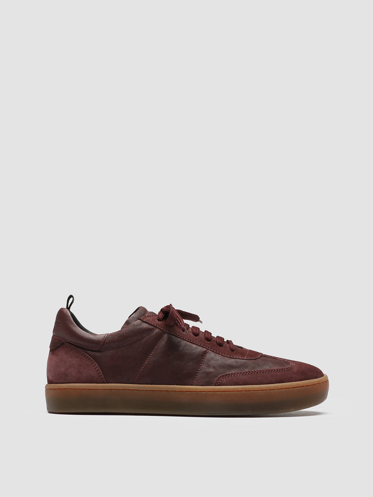KOMBINED 001 - Burgundy Leather Sneakers Latex Sole