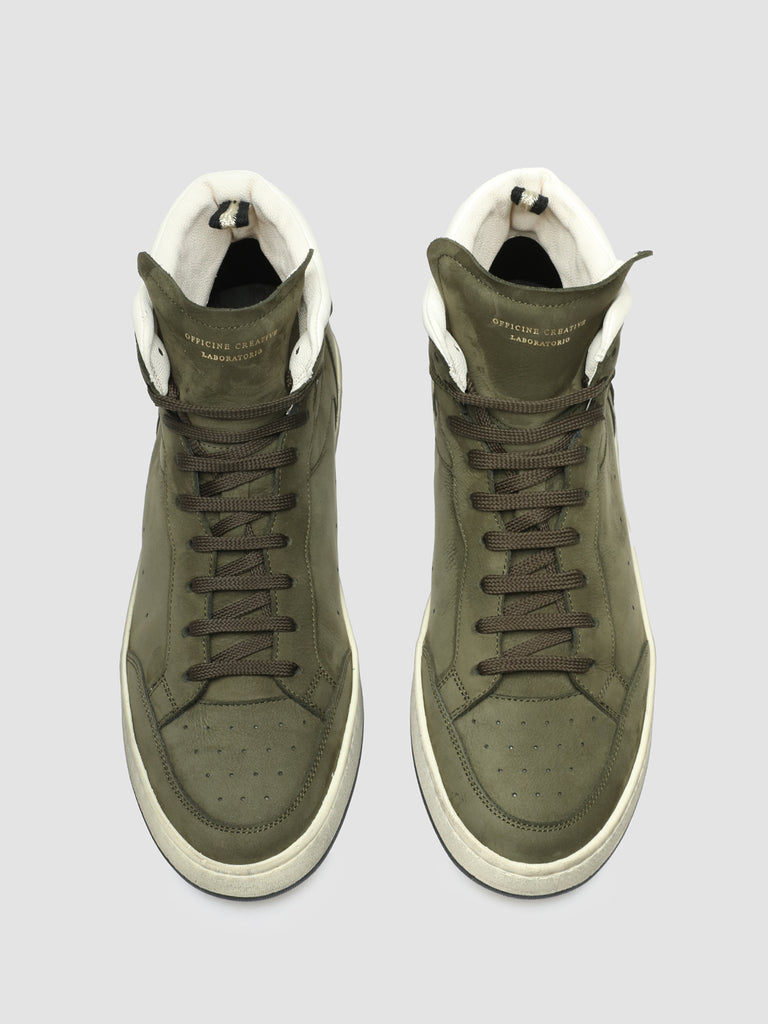 MAGIC 006 - Green Leather and Suede High Top Sneakers