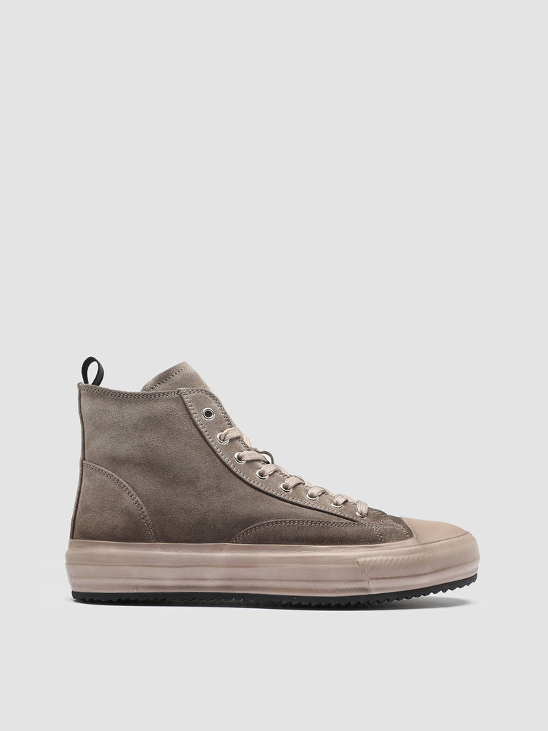 MES 011 - Taupe Suede High-Top Sneakers
