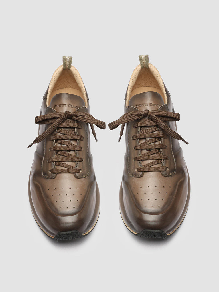 RACE LUX 002 - Taupe Nappa leather sneakers