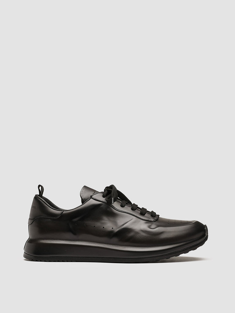 RACE LUX 003 - Black Airbrushed Leather Sneakers