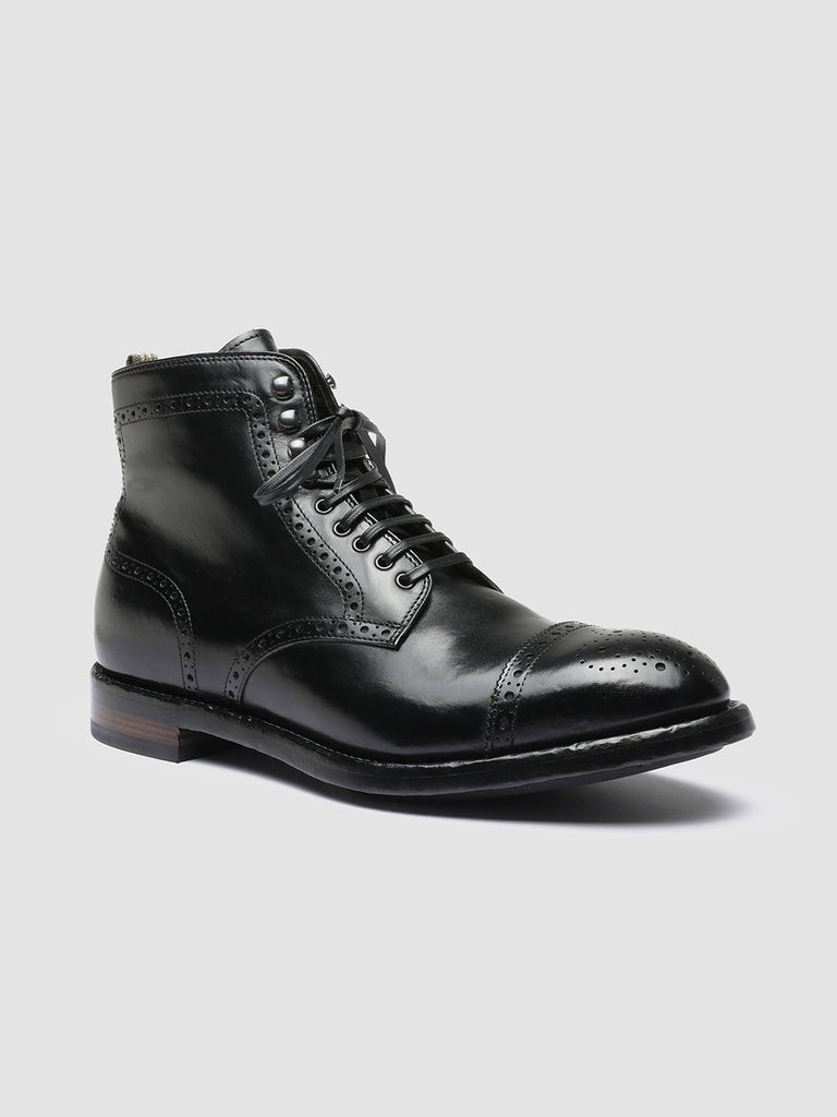 TEMPLE 004 - Black Leather Ankle Boots Men Officine Creative - 3