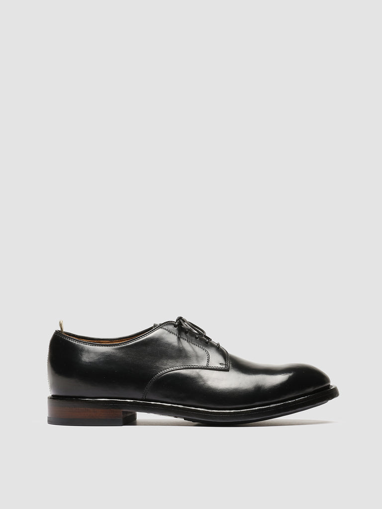 TEMPLE 018 - Black Leather Derby Shoes