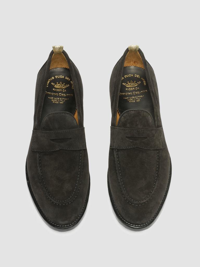 TULANE 002 - Brown Suede Penny Loafers