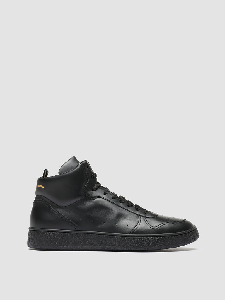 MOWER 012 - Black Leather High Top Sneakers