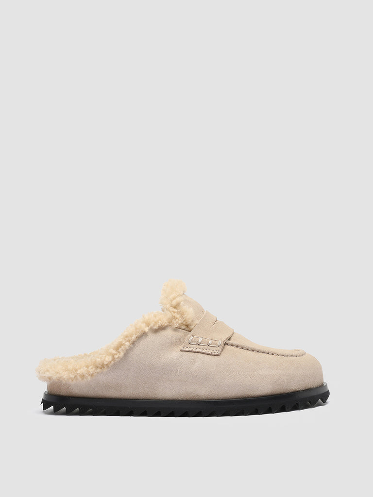 PELAGIE D’HIVER 007 - Ivory Suede and Shearling Mules Women Officine Creative - 1